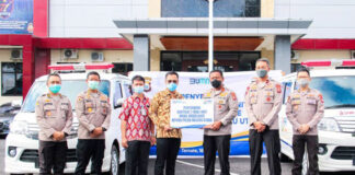 Polda Malut Terima Bantuan 2 Unit Ambulance dari CSR BRI Ternate
