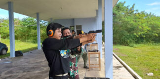 Lanal Morotai Pererat Sinergitas Gaet FJOM, Forkopimda dan Stake Holder Latih Menembak