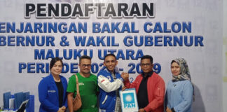 Hari Pertama Pendaftaran Epat Balon Gubernur dan Wagub Mendaftar di PAN Malut