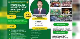 SMP Islam 1 Kota Ternate Siap Gelar PPDB Dua Hari Mendatang