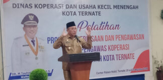 Buka Giat Pelatihan P3 Diskop dan UKM Ternate, Begini Pesan Wali Kota