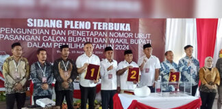 Sidang Pleno Terbuka KPU Morotai, Pasangan Calon Bupati Deny-Qubais Dapat Nomor Urut 1